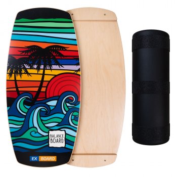 Balance Board Ex-board California - Roller Included, Wobble Board for Skateboard or Surfing